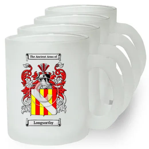 Longsorthy Set of 4 Frosted Glass Mugs