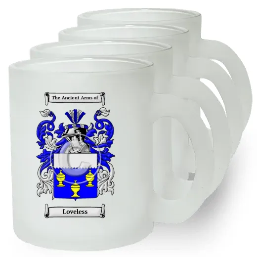 Loveless Set of 4 Frosted Glass Mugs