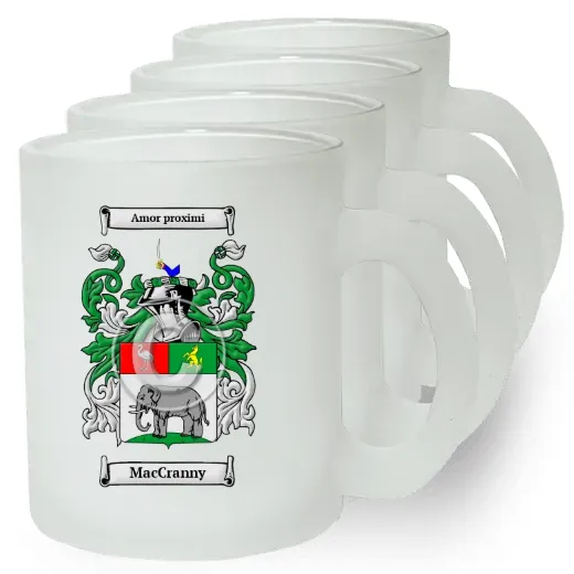 MacCranny Set of 4 Frosted Glass Mugs