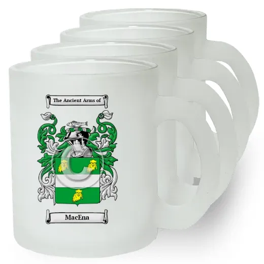 MacEna Set of 4 Frosted Glass Mugs