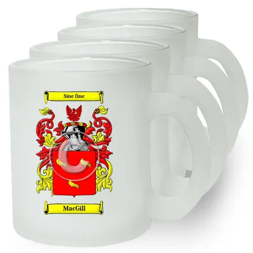 MacGill Set of 4 Frosted Glass Mugs