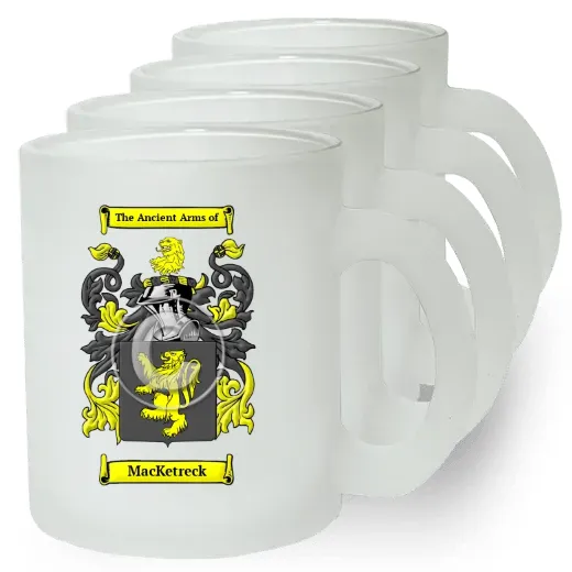 MacKetreck Set of 4 Frosted Glass Mugs