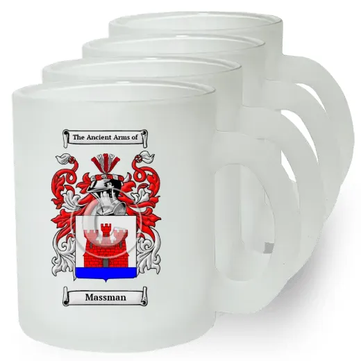 Massman Set of 4 Frosted Glass Mugs
