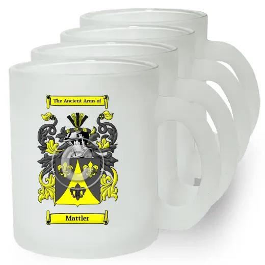 Mattler Set of 4 Frosted Glass Mugs