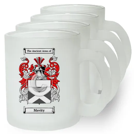 Mavity Set of 4 Frosted Glass Mugs