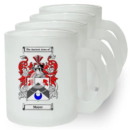 Mayer Set of 4 Frosted Glass Mugs