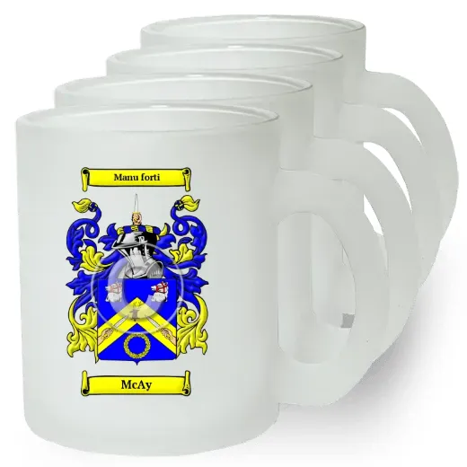 McAy Set of 4 Frosted Glass Mugs