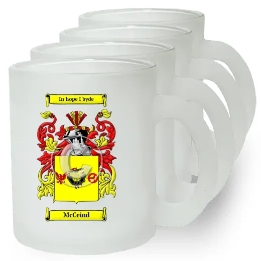 McCeind Set of 4 Frosted Glass Mugs
