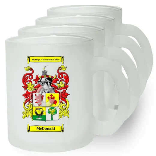 McDonald Set of 4 Frosted Glass Mugs