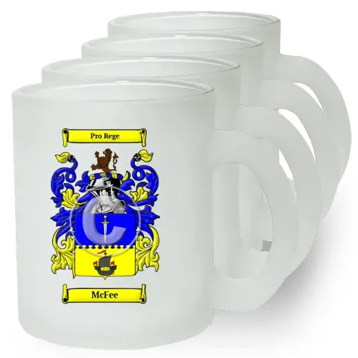 McFee Set of 4 Frosted Glass Mugs