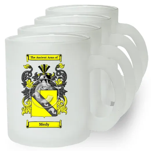 Merly Set of 4 Frosted Glass Mugs