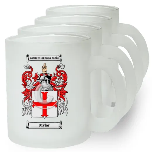 Mylar Set of 4 Frosted Glass Mugs