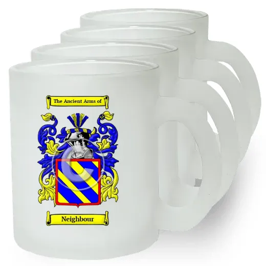 Neighbour Set of 4 Frosted Glass Mugs