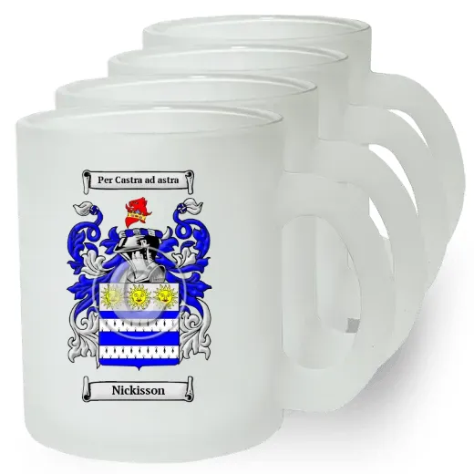 Nickisson Set of 4 Frosted Glass Mugs