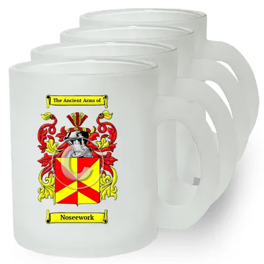 Noseework Set of 4 Frosted Glass Mugs