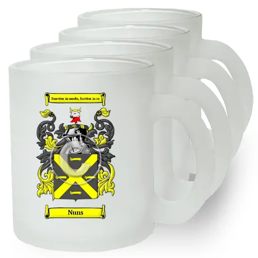 Nuns Set of 4 Frosted Glass Mugs