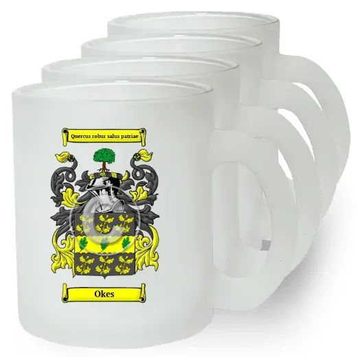Okes Set of 4 Frosted Glass Mugs