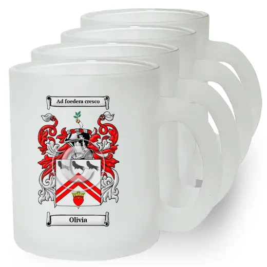 Olivia Set of 4 Frosted Glass Mugs