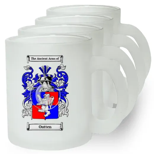 Outten Set of 4 Frosted Glass Mugs