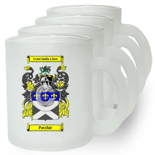 Patchie Set of 4 Frosted Glass Mugs