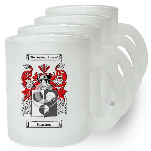 Pinchon Set of 4 Frosted Glass Mugs