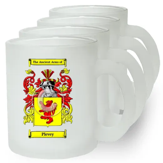 Plevey Set of 4 Frosted Glass Mugs