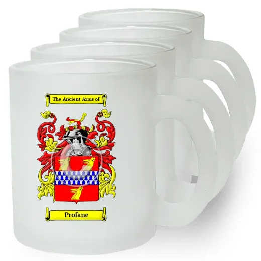 Profane Set of 4 Frosted Glass Mugs