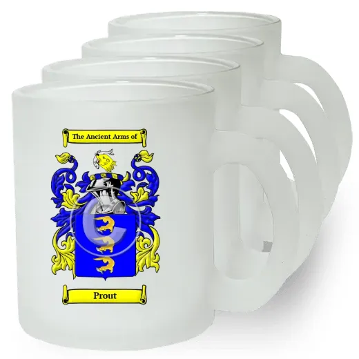 Prout Set of 4 Frosted Glass Mugs