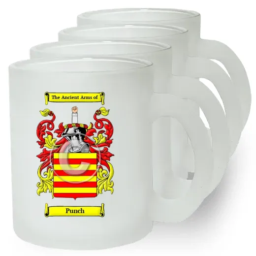 Punch Set of 4 Frosted Glass Mugs