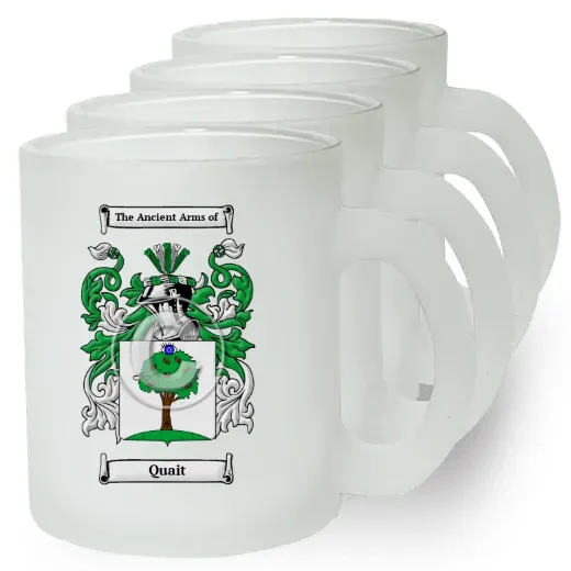 Quait Set of 4 Frosted Glass Mugs