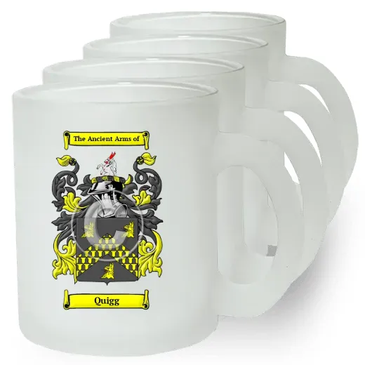 Quigg Set of 4 Frosted Glass Mugs