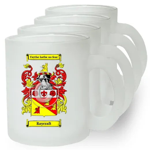 Raycraft Set of 4 Frosted Glass Mugs