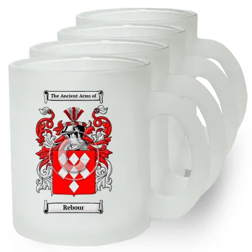 Rebour Set of 4 Frosted Glass Mugs