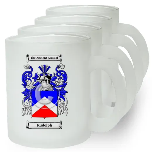 Rudolph Set of 4 Frosted Glass Mugs