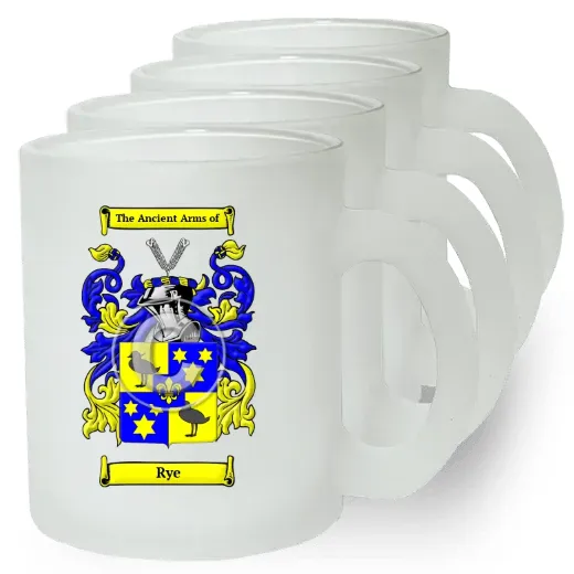 Rye Set of 4 Frosted Glass Mugs