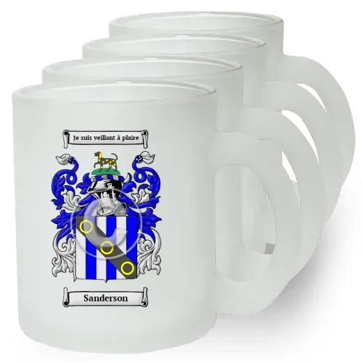 Sanderson Set of 4 Frosted Glass Mugs