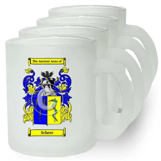 Schere Set of 4 Frosted Glass Mugs