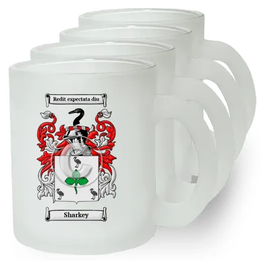 Sharkey Set of 4 Frosted Glass Mugs