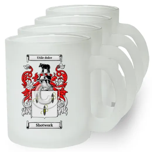 Shotwork Set of 4 Frosted Glass Mugs