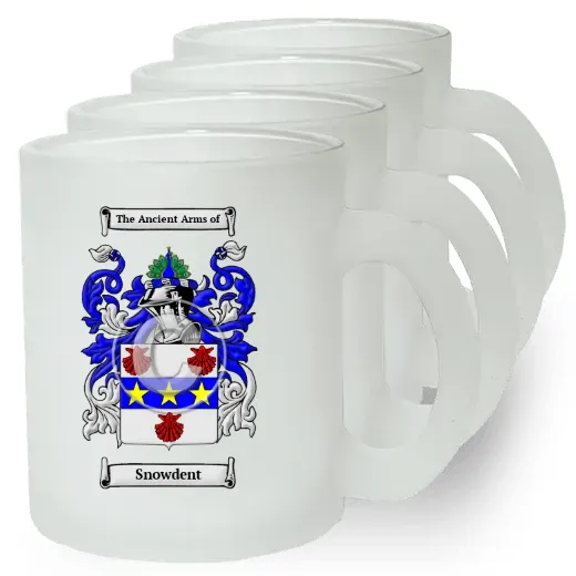 Snowdent Set of 4 Frosted Glass Mugs