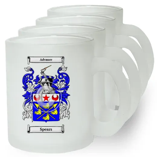 Spears Set of 4 Frosted Glass Mugs