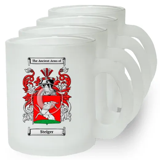 Steiger Set of 4 Frosted Glass Mugs