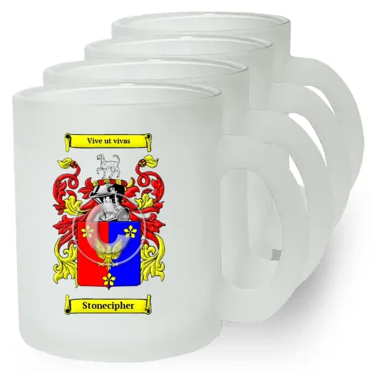 Stonecipher Set of 4 Frosted Glass Mugs