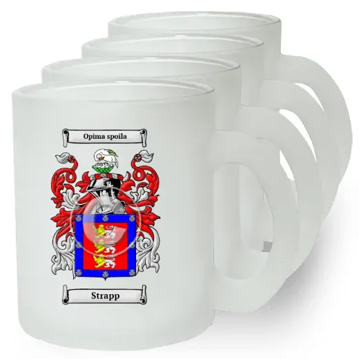 Strapp Set of 4 Frosted Glass Mugs