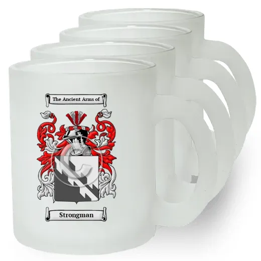 Strongman Set of 4 Frosted Glass Mugs