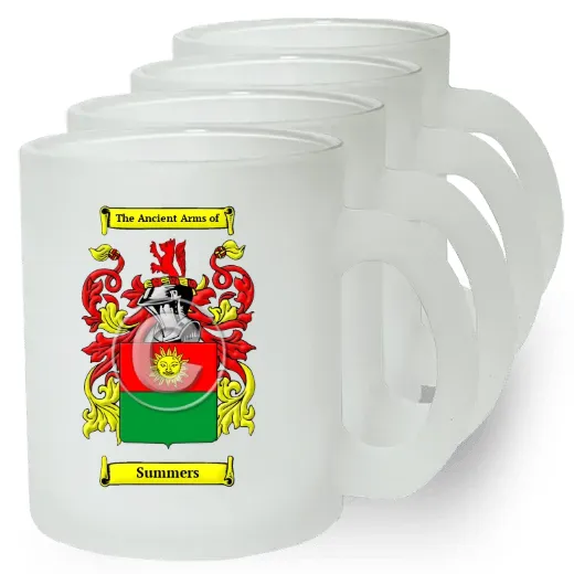 Summers Set of 4 Frosted Glass Mugs