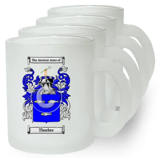 Thurber Set of 4 Frosted Glass Mugs