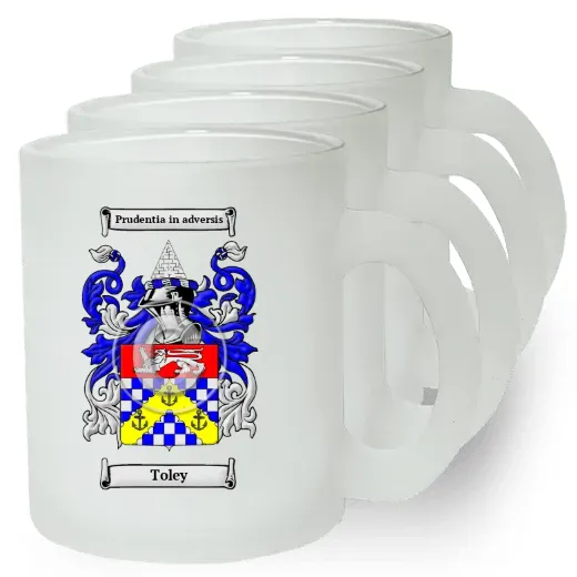 Toley Set of 4 Frosted Glass Mugs
