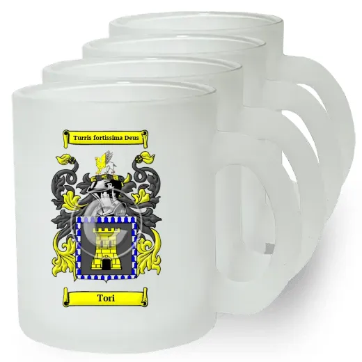 Tori Set of 4 Frosted Glass Mugs