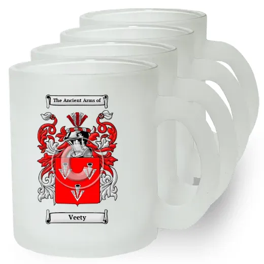 Veety Set of 4 Frosted Glass Mugs